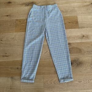 Nasty Gal - Turn Up pants in Gray Check